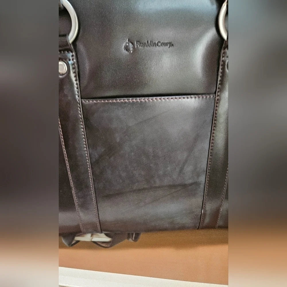 FRANKLIN COVEY Brown Leather Business Tote. NEW In Box. Unisex